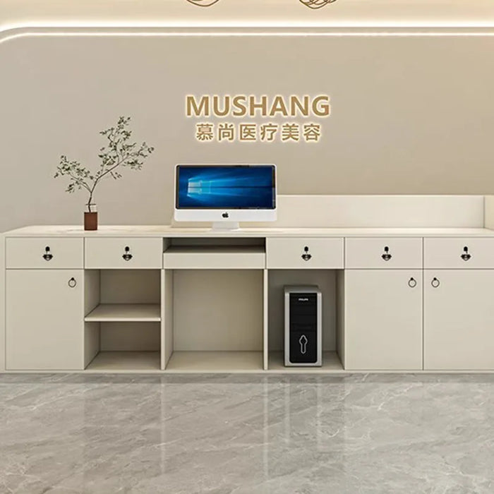 Modern Simple Reception Desk Cabinet Information Office Luxury Front Lectern Reception Desk Escritorios De Oficina Furniture