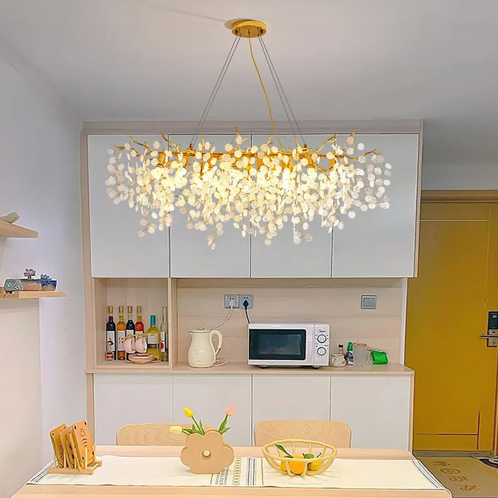 Nordic Luxury Round Crystal Pendant Chandelier Designer Lamp for Bedroom Living Room Luminaire Hanging Light Fixtures Home Decor