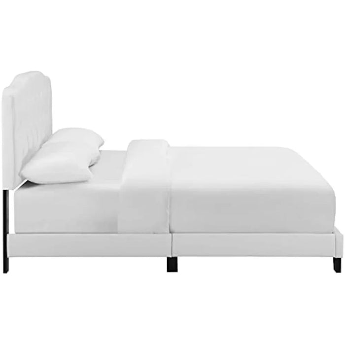 Modway Amelia Tufted Faux Leather Upholstered Full Platform Bed, Bedroom Furniture, Bed Frame