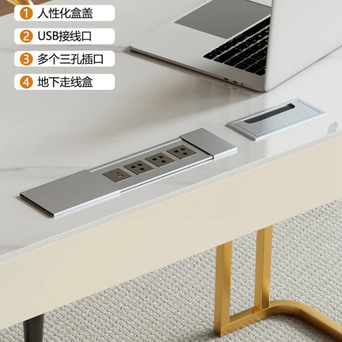 Write Computer Office Desks Calligraphy Design Modern Light Luxury Office Desk Household Slate Escritorios Work Furniture QF50OD