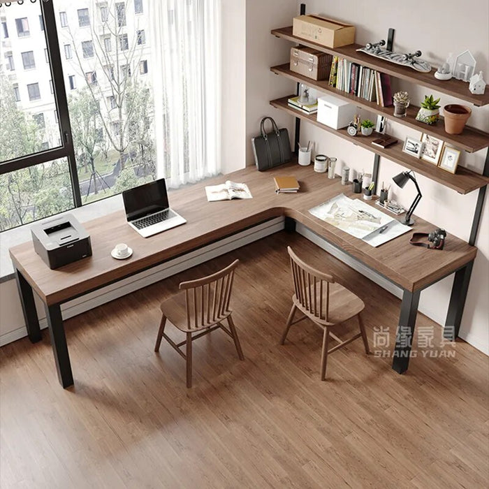Solid Wood Corner Desk Table Bedroom Kids Study Rack Shelf Desk Table Planner Aesthetic Meuble Bureau De Chambre Home Furniture
