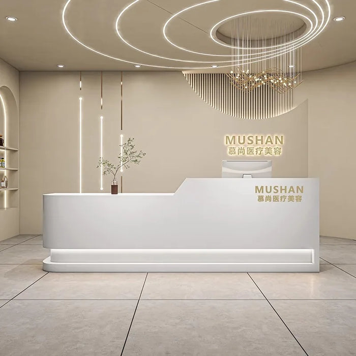 Cashier Check Reception Desk Lectern Luxury Mobile Stainless Reception Desk Information Gym Comptoir De Caisse Bar Furniture