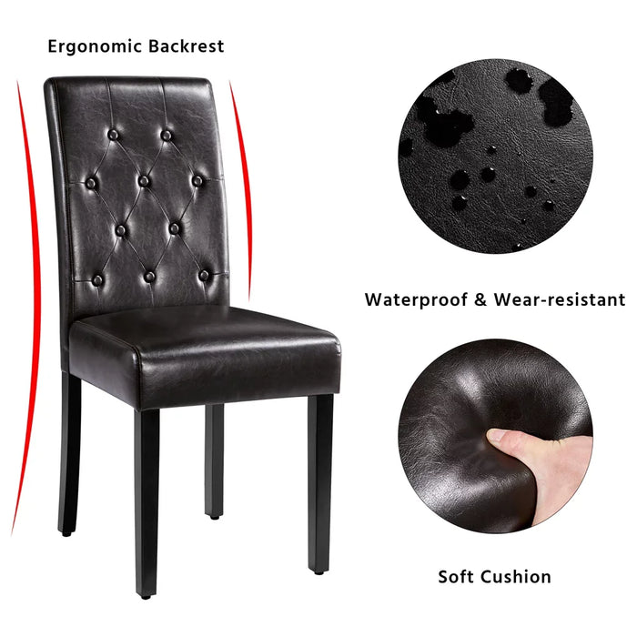SMILE MART Dining Chair, Set of 6, Brown