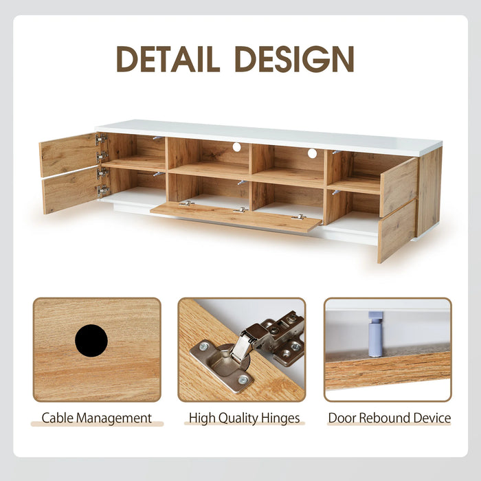 Modern TV stand for TVs up to 80'' , Media Console with Multi-Functional Storage