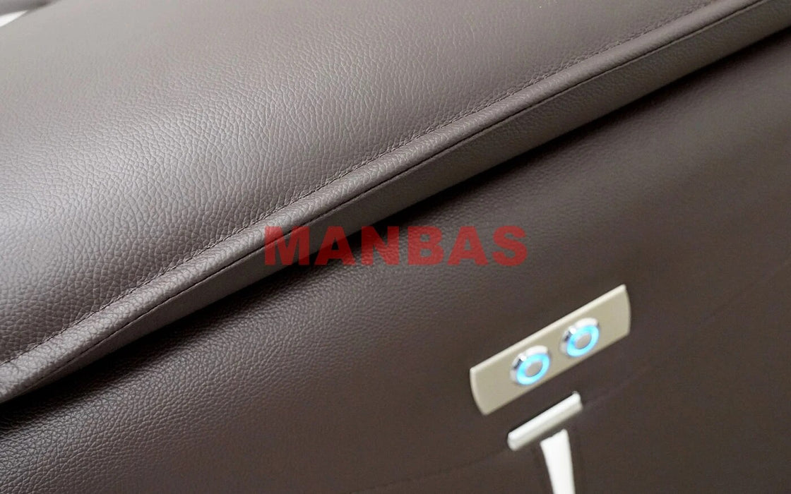 MANBAS Electric Reclining Sofa Set Italian Genuine Leather Power Recliner Functional Salon Cama Sectional Couch U Shape Big Sofa