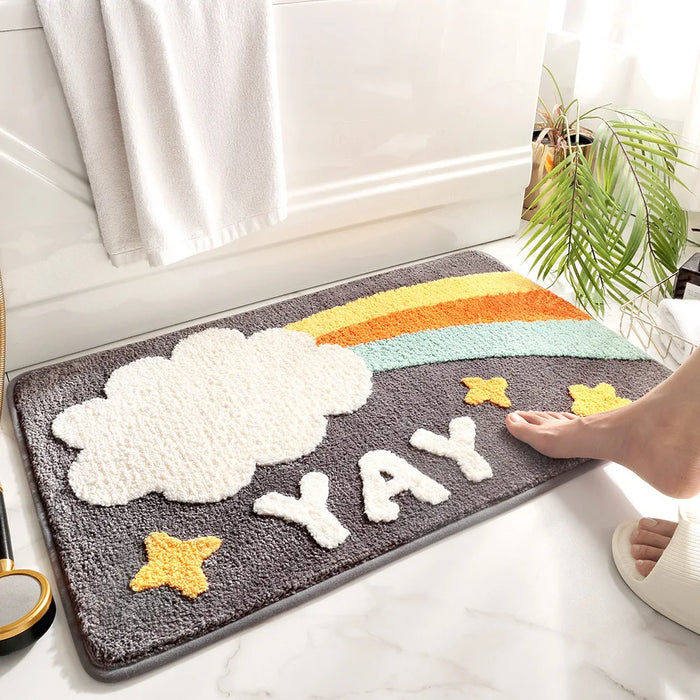 Simple Fresh Bathroom Door Absorbent Carpet