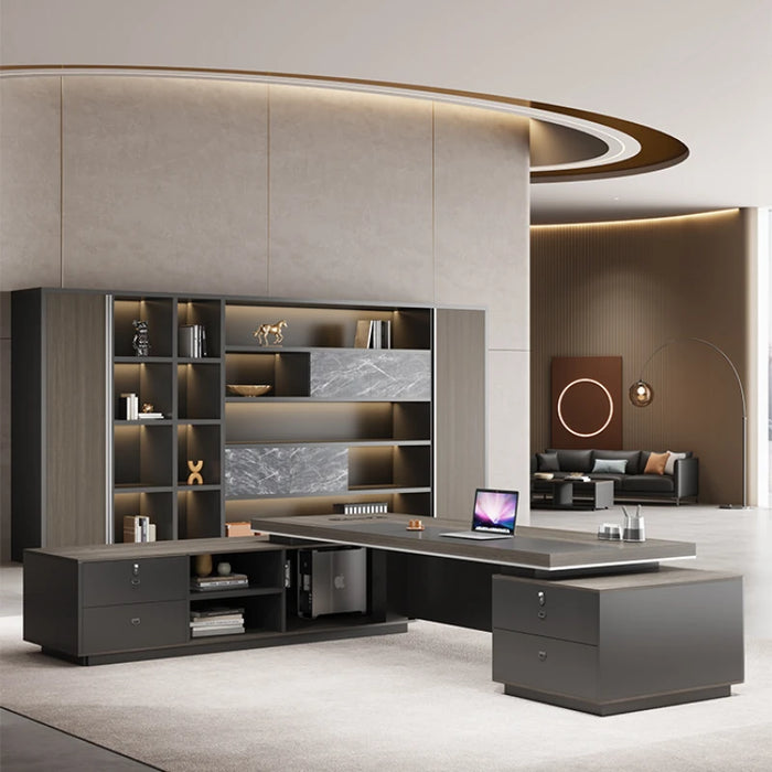 Modern Office Desk Executive Storage Standing Console Workbench U Shaped Writing Organizer Computer Escrivaninha Office Supplies