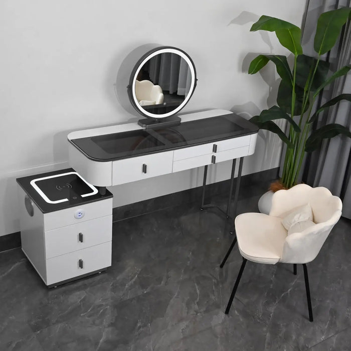 Efficraft Vanity Desk with Lights Makeup Vanity Vanity Makeup Mirror Desk Table Set Dressing Table Set for Bedroom Functional
