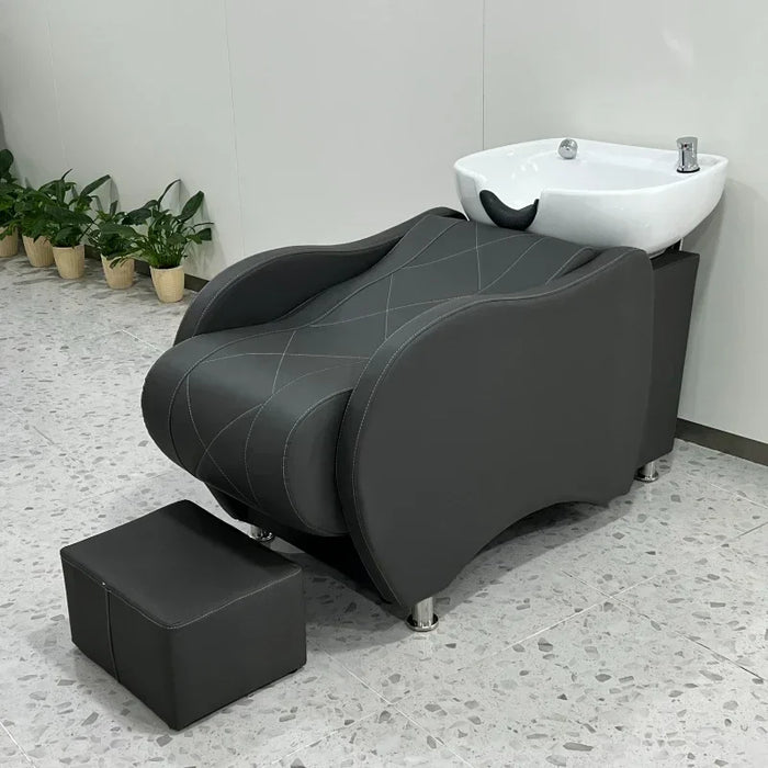 Lie Hairdressing Shampoo Chairs Pottery Pot Half Lying Dedicated Hair Salon Shampoo Chairs Lavacabezas Beauty Furniture QF50SC