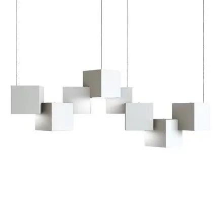 2024 New Art Geometric Personality Creative Simple Rubik's Cube Chandelier Ceiling Chandelier Dining Room Living Room Lighting