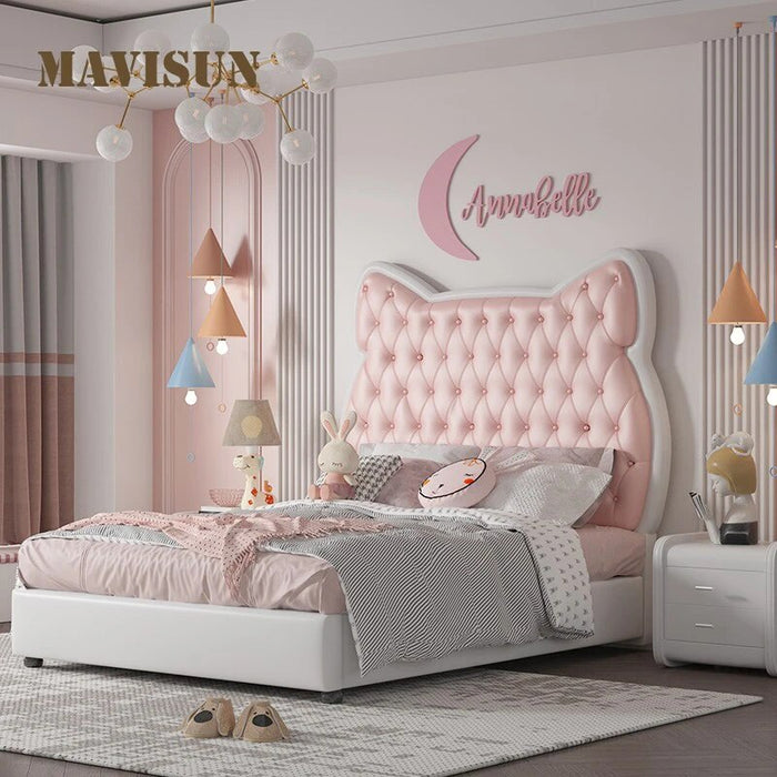 Cartoon Creative Net Red Children Bed Girl Princess Fashion Pink Children Beds Single Luxury Cama Infantil Bedroom Furniture