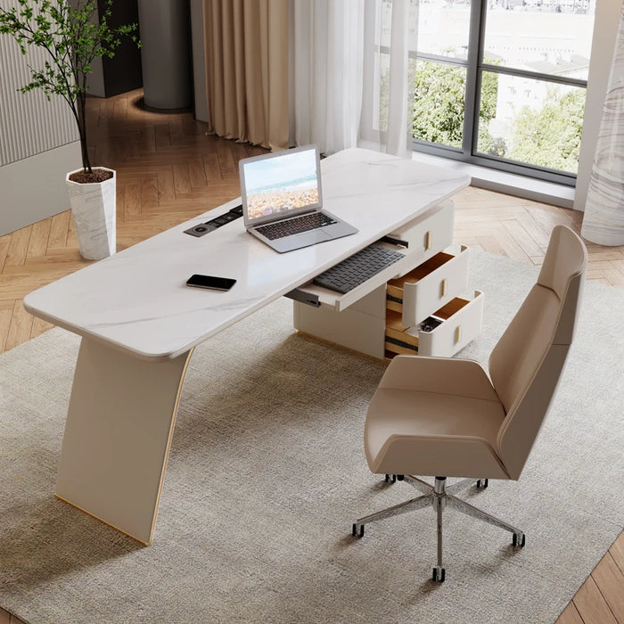 Luxury Writing Office Desk Workbench Reception Conference Desktops Executive Office Desk White Escritorios Italian Furniture