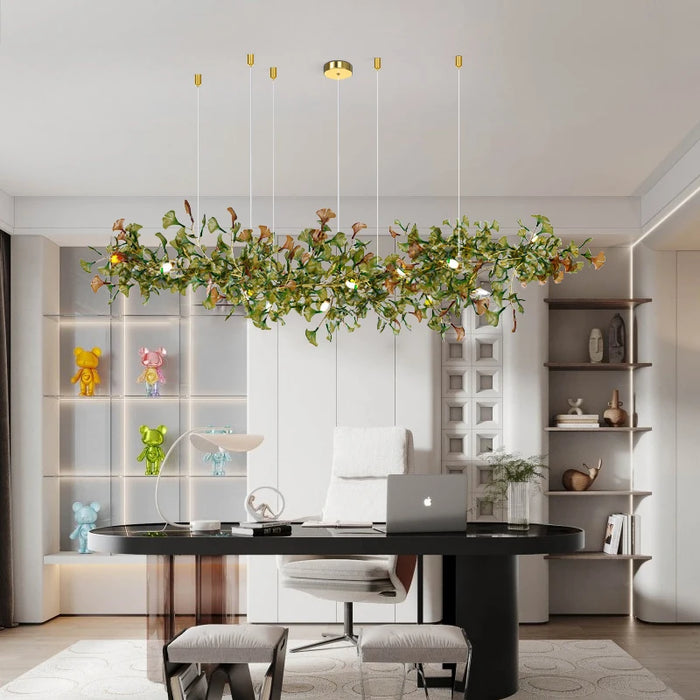 Modern Gingko Chandelier Custom Lights Luxury Glass Chandelier Suitable For Dining Room Living Room Villa Home Decor Gloss