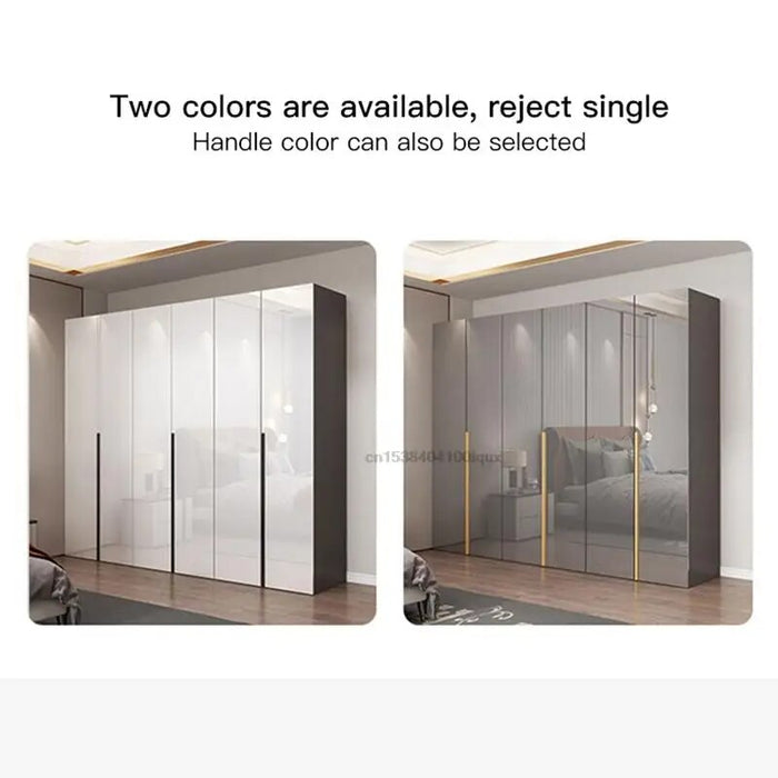 Wardrobe Home Bedroom Light Luxury High-Gloss Simple Modern With Dressing Table Minimalist Four Or Six-Door White Large Closet