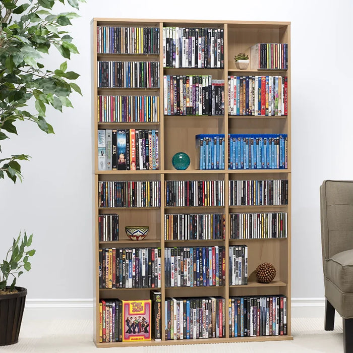 Atlantic 37"x60" Oskar Adjustable Wood Media Storage Shelf Bookcase, Espresso furniture  storage cabinet  bookshelf