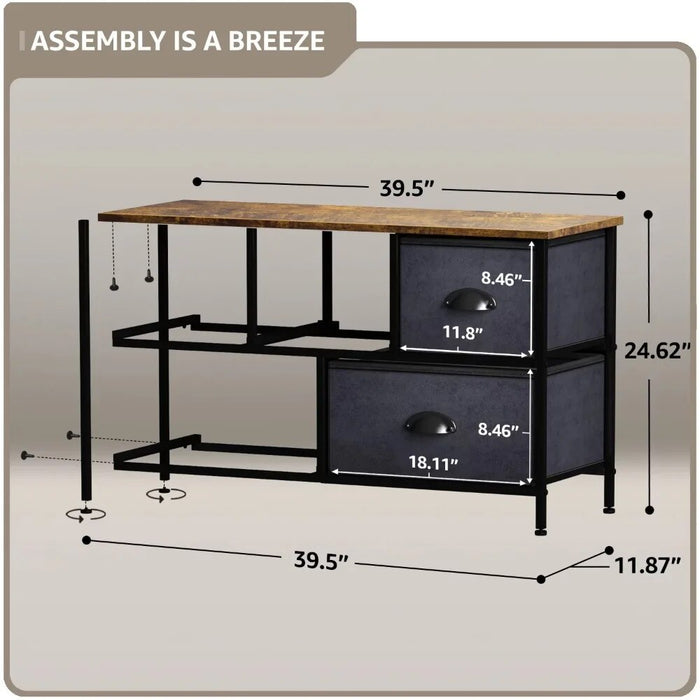 5 Fabric Drawers - Bedroom Furniture Storage Chest Tower Unit for Bedroom, Hallway, Closet, Easy Pull Fabric Bins