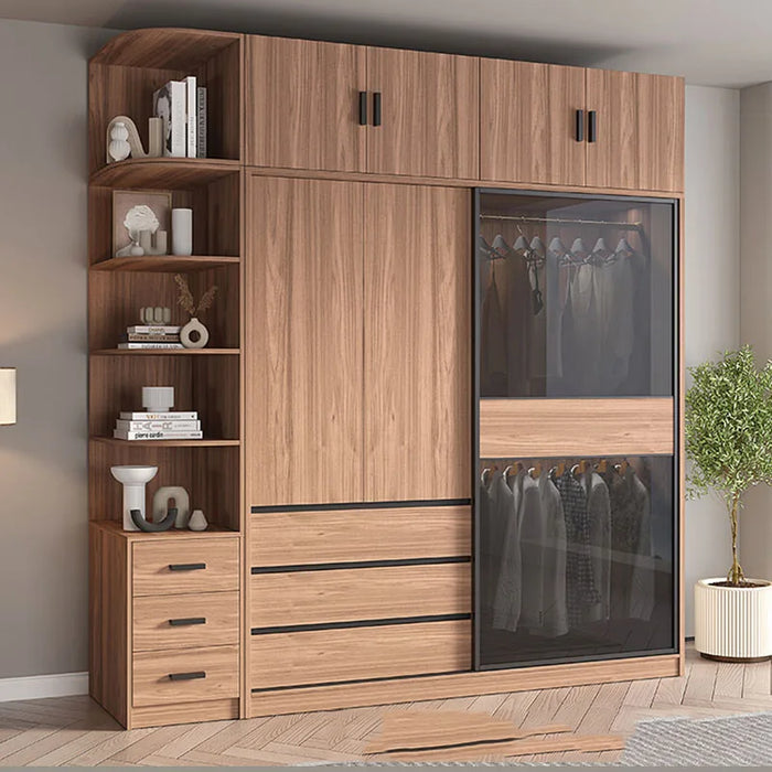 Sliding Doors Wardrobes Glass Transparent Assembled Best Price Cupboard Shelf Hanging Closet Separator Roupeiro Salon Furniture