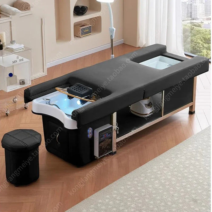 Smart Fumigation Shampo Chair Treatment Foot Shower Water Circulation Shampoo Bed Portable Shampoo Salon Furniture MQ50SC