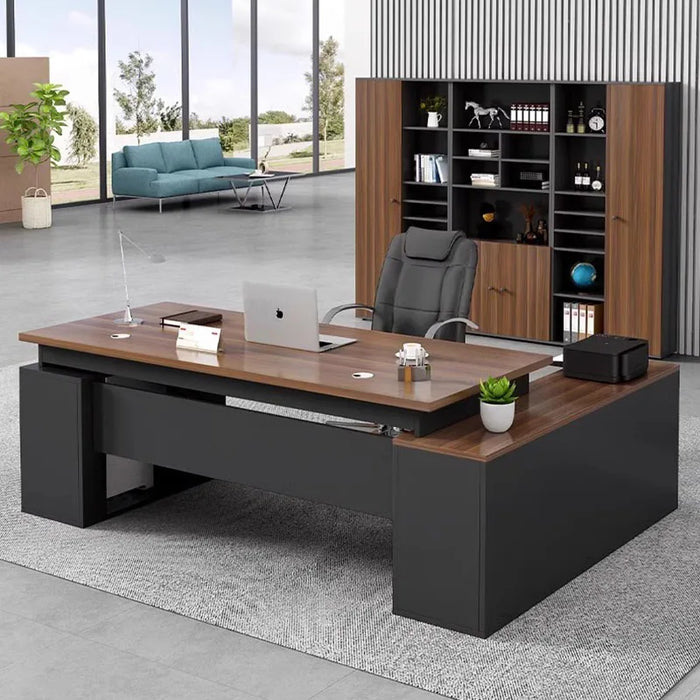 Executive Modern Office Desks Reception Black Unique Boss Computer Desks Minimalist Designer Mesa Escritorio Desk Furnitures