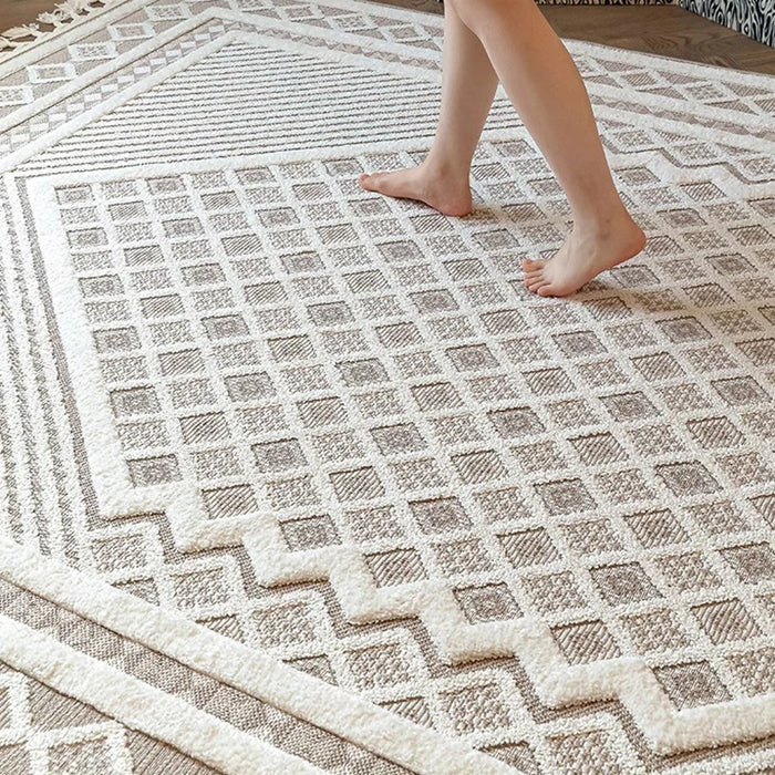 Boho Living Room Carpet Tassel Woven Simple Carpet Livingroom Home Decorative Floor Morocco Large Area Rug Carpet for Bedroom