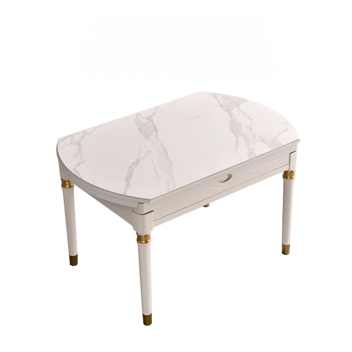 Restaurant White Dining Table European Unique Kitchen Hotel Folding Solid Wood Round Table Muebles Hogar Living Room Furniture