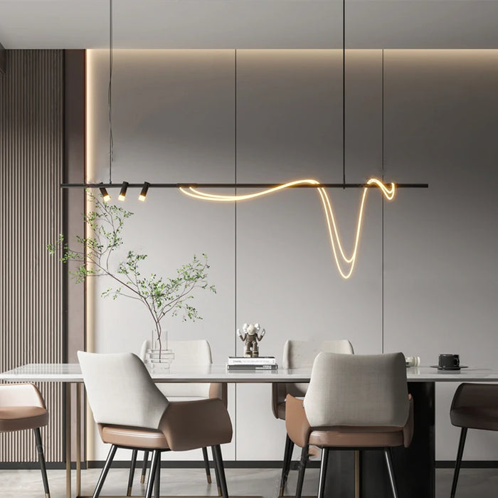Modern minimalist Scandinavian LED strip lights pendant lights design sense high-grade spotlights island dining room lights