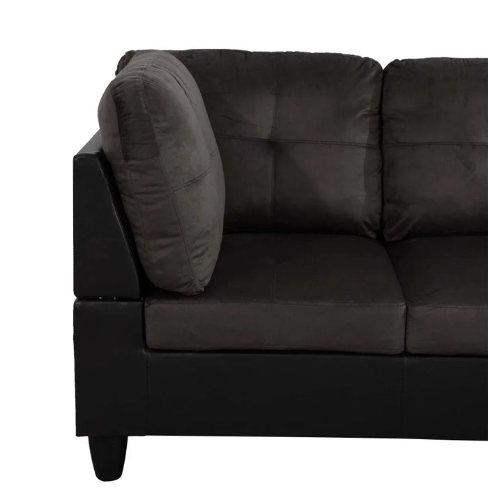 Sectional Sofa, 3 Piece Living Room Couch with Storage Ottoman, Right Facing Chaise, Espresso