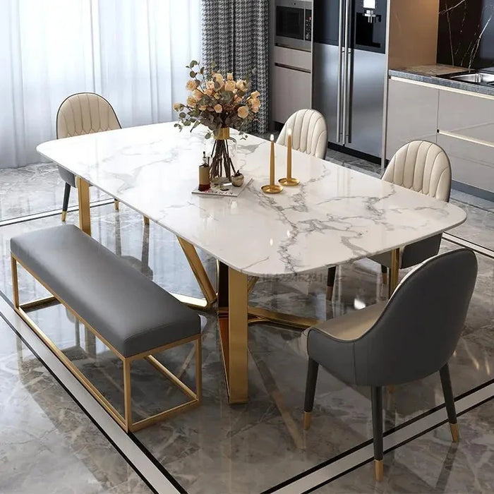 Light Luxury Dining Table Modern Minimalist Nordic Wall Rectangular Table Desk Center Salon Mesa De Jantar Home Furniture GM