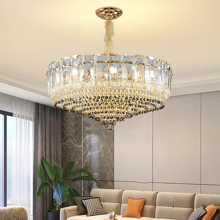 Modern Living Room Luxury Chandelier Lighting  Round Crystal Lamp Home Decoration Led Cristal Light Fixtures