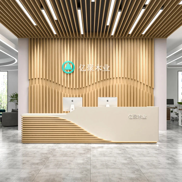 Coffee Podium Reception Desk Clinic Table Wooden Executive Hotel Reception Desk Luxury Mostrador Oficina Commercial Furniture