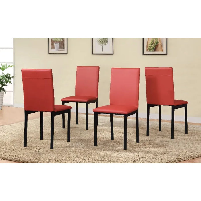 Roundhill Furniture Citico Metal 5-Piece Dinette Set with Laminated Faux Marble Top, Off White Table with Black Chairs