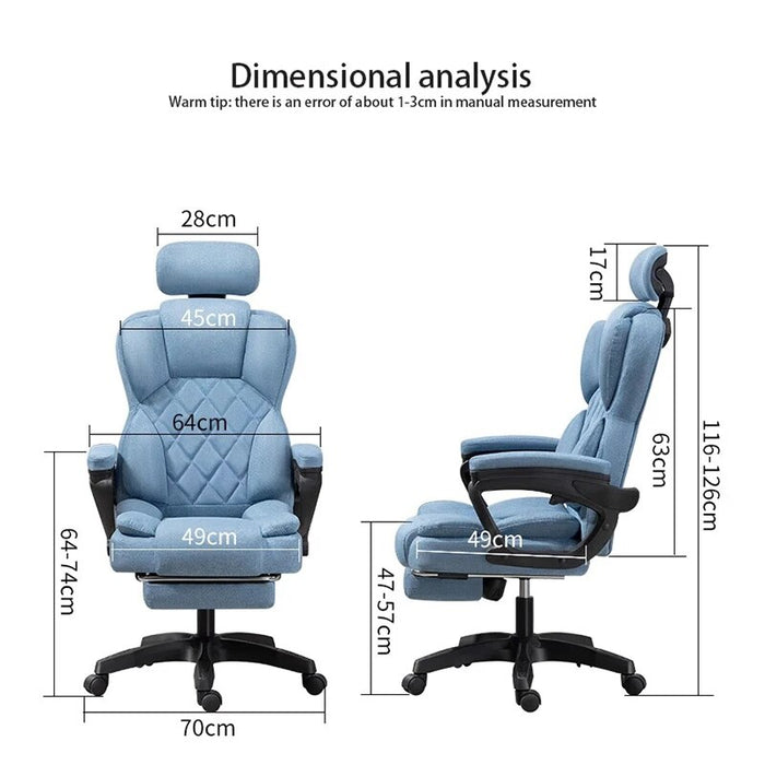 Upgraded Computer Chair, Home Office Comfort, Boss Chair Liftable Lying Linger, Cotton and Linen Reathable All-season Universal