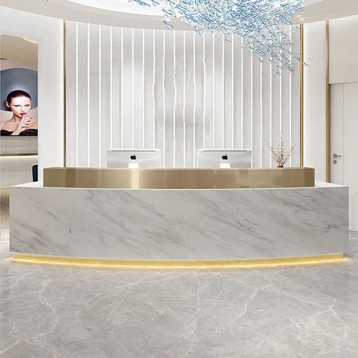 White Lectern Office Desk Salon Reception Pulpit Luxurious Small Receptionist Desk Bar Pulpitos Kassentisch Shop Furniture