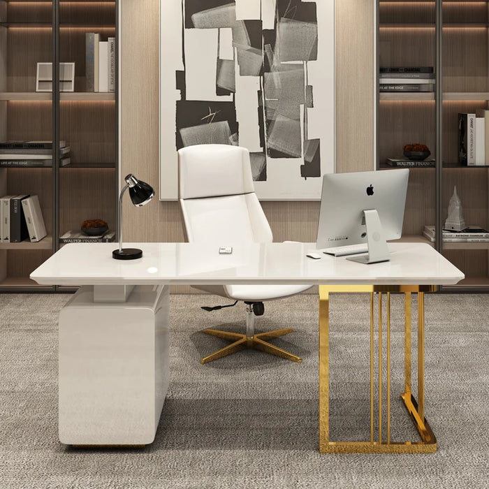 Luxurious small family desk Home ins net red white paint desk Simple style modern computer desk