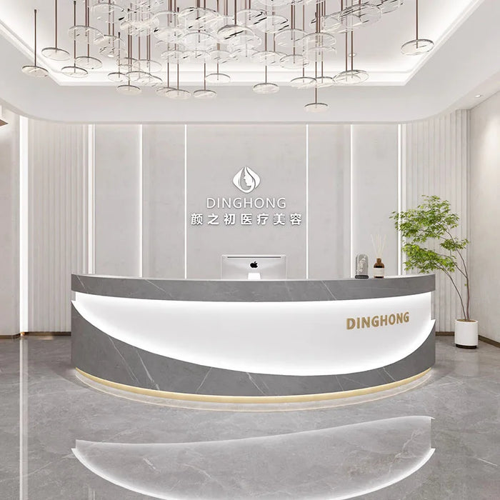 Modern Reception Desk Cashier Table Counter Luxury Acrylic Shop Cash Information Reception Desk Stand Schreibtisch Bar Furniture