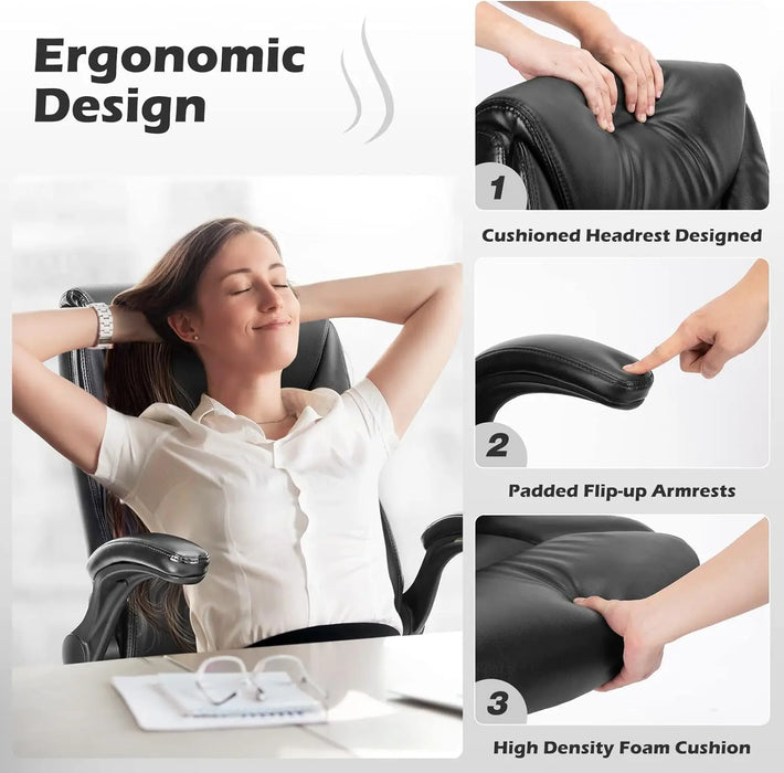 Office Chair – Ergonomic Adjustable Computer Desk Chairs with High Back Flip-up Armrests, Swivel Task Chair