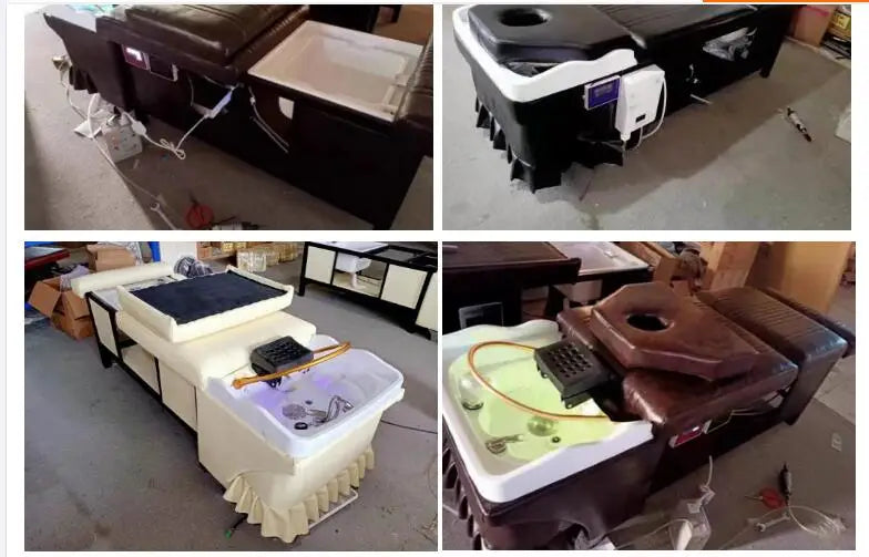 thai shampoo bed with foot bath tub spa bed modern salon shop shampoo washing chair bed