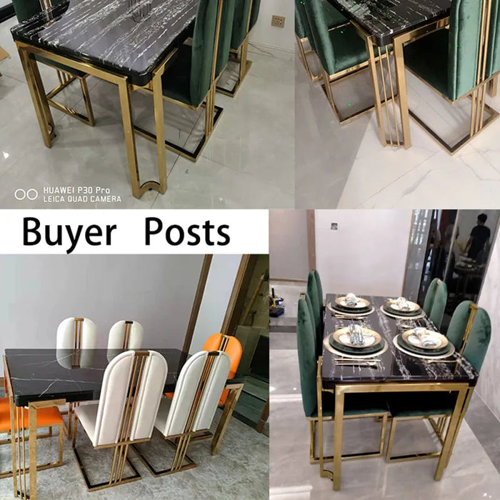 Light Luxury Dining Set 6 Chairs With Modern Table For Large Apartment Home Furniture Exotic Accessories High-End Restaurant