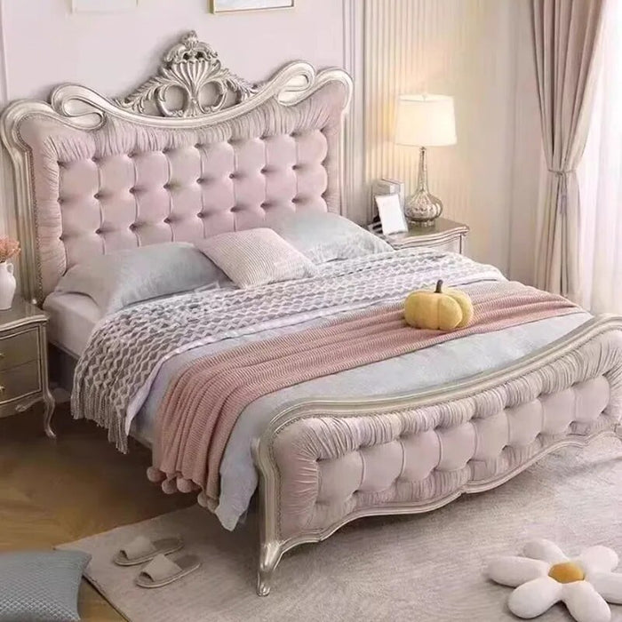 High End Villa Double Bed Designer Modern Whitr Full Size Twin Bed Frame Platform Safe Castle Cama De Casal Nordic Furniture