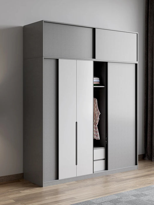 Nordic sliding door wardrobe household bedroom sliding door sliding door storage modern simple wardrobe