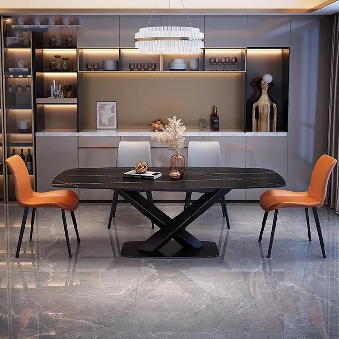 Black Waterproof Dining Table Outdoor Restaurant Entryway Dining Table Hotel Lobby Luxury Muebles De Cocina Auxiliary Furniture