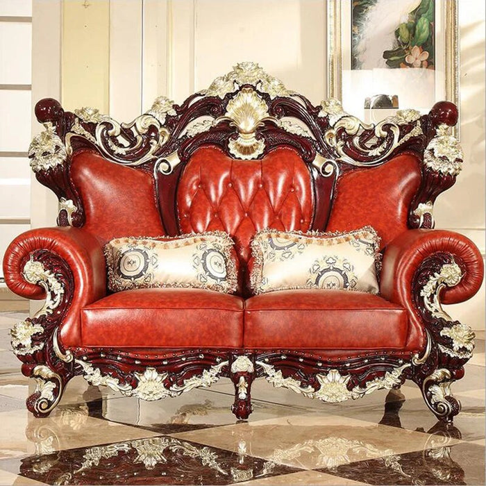 high quality  European  antique living room sofa furniture genuine leather set FS506