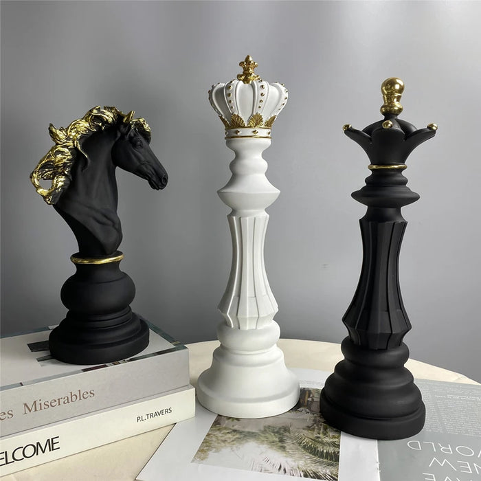 3 Pcs/Set Resin International Chess Figurine Modern Interior Decor Office Living Room Home Decoration Accessories
