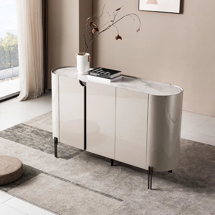 Italian minimalist sideboard Italian small apartment door stainless steel porch cabinet slate countertop cupboard