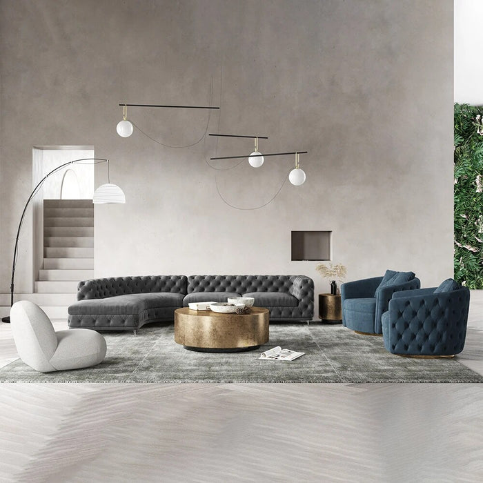 Hot Luxury Italian Style Custom Modern Design Fabric Velvet Black Pink Couch Corner Sofa Set Furniture Living Room Sofas