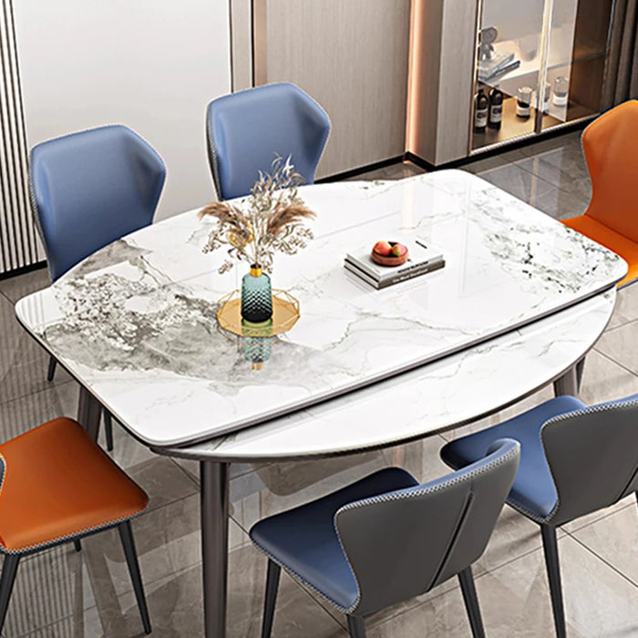 Marble Kitchen Dining Room Sets Coffee Hallway Chairs Turntable Dining Room Sets Tables Tavolo E Sedie Pranzo Luxury Furniture