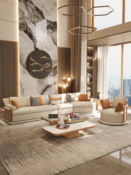 Modern style leather living room sofas light luxury sofas 1+2+3 seater sectionals couch custom sofa set furniture for home