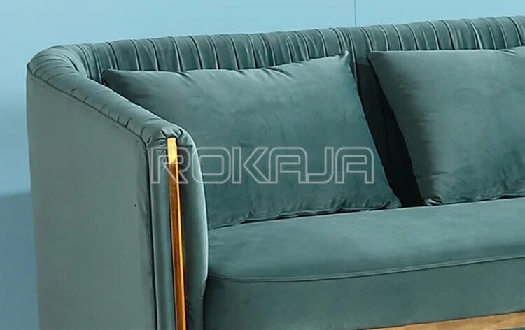 Luxury Fabric Sofa Set Gold Metal Foot Folds Fabric Sofa Italy Designs Living room Furniture