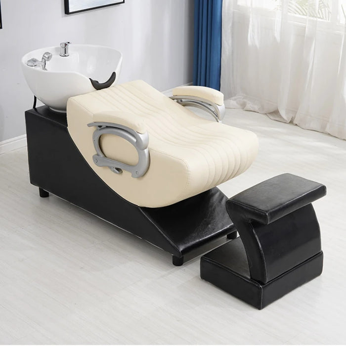 Barb Hair Salon Shampoo Chairs Dedicated Customization Pottery Pot Simplicity Shampoo Chairs Lie Massageador Furniture QF50SC