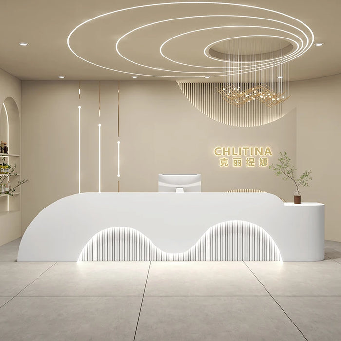 Store Shopping Reception Desk Cash Modern Display Front Beauty Reception Desk Salon Comptoir De Caisse Boutique Shop Furniture